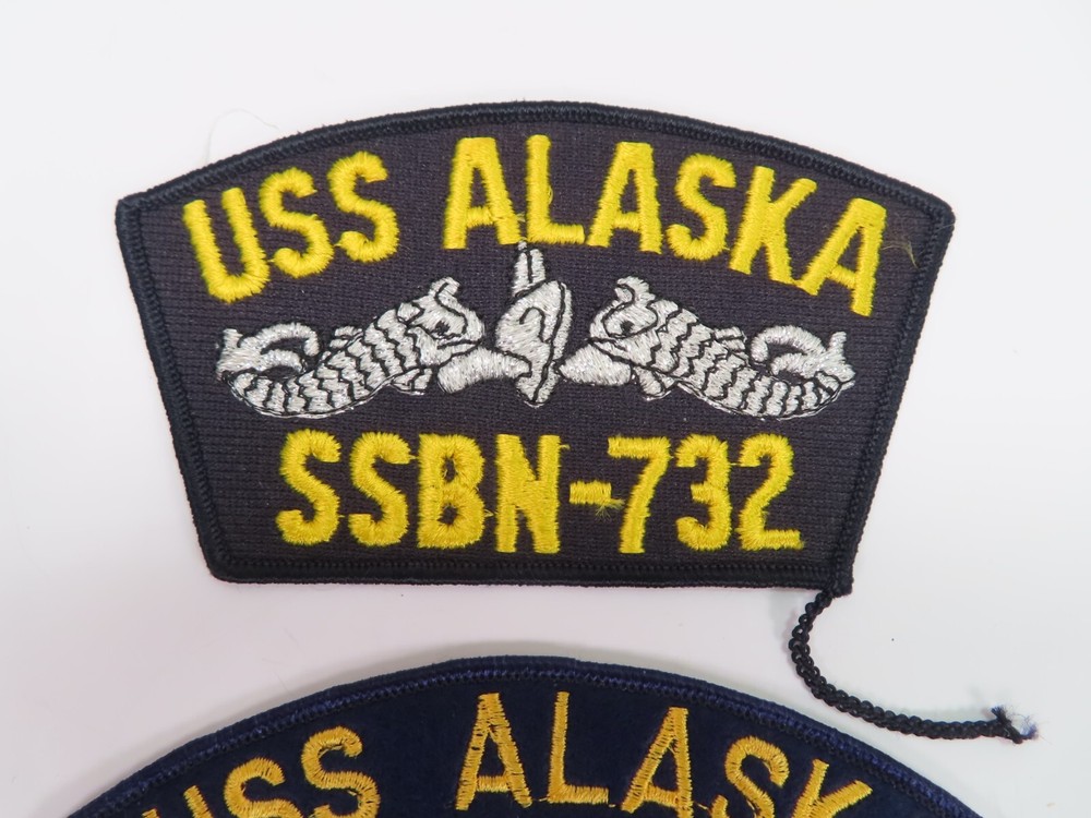 (2) Different USS Alaska SSBN-732 USN US Navy Submarine Felt Patch