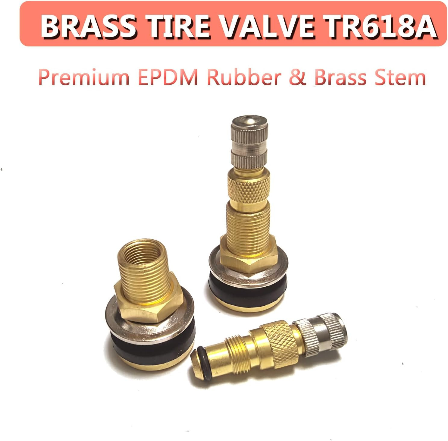 TR618A Heavy-Duty Clamp-In Tubeless Air Liquid Tractor Valve Stems - 2-Pack for