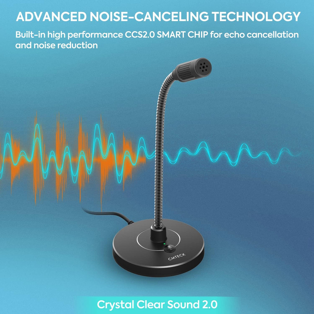 USB Computer Microphone G009, Noise-Cancelling Recording Desktop Mic for Pc/Lapt