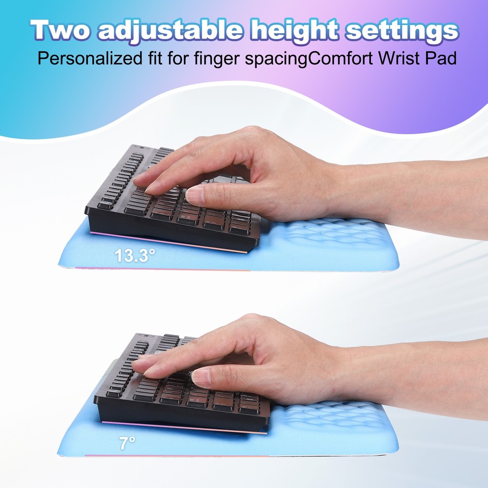 Computer Keyboard Stand with Wrist Rest, Computer Wrist Support, Blue