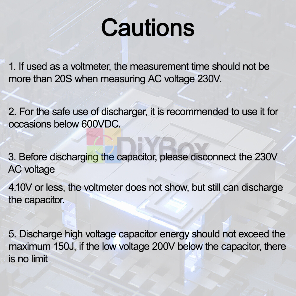 Digital Capacitor Discharge Pen Discharging Tool with Voltmeter without Sparking