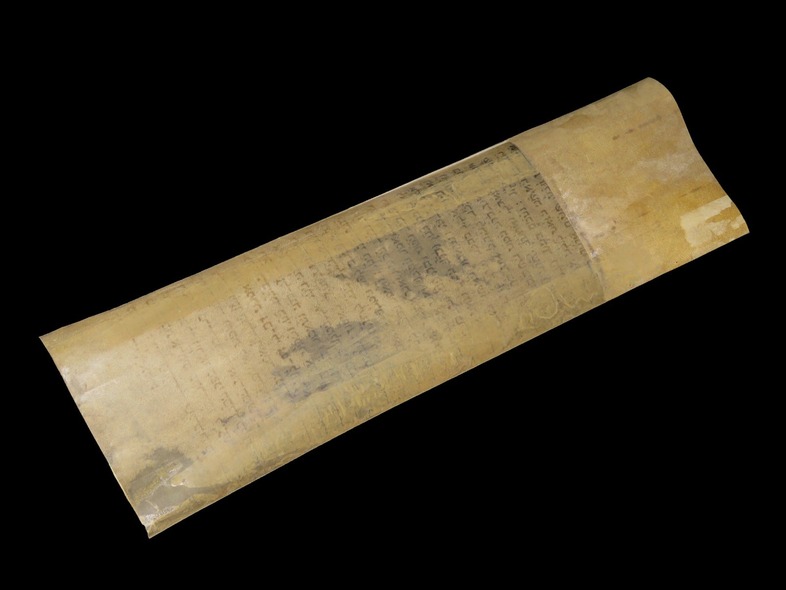 ANCIENT BIBLE SCROLL MANUSCRIPT FRAGMENT ON PARCHMENT I Kings Italy 19th.