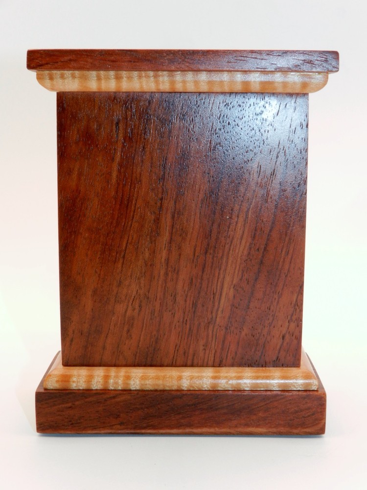 Handmade Desk Clock with quartz movement. Made from BUBINGA & CURLY MAPLE! #11