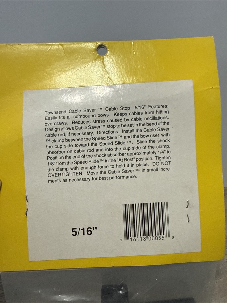 Townsend Shooting Cable Saver Cable Stop 5/16 NEW