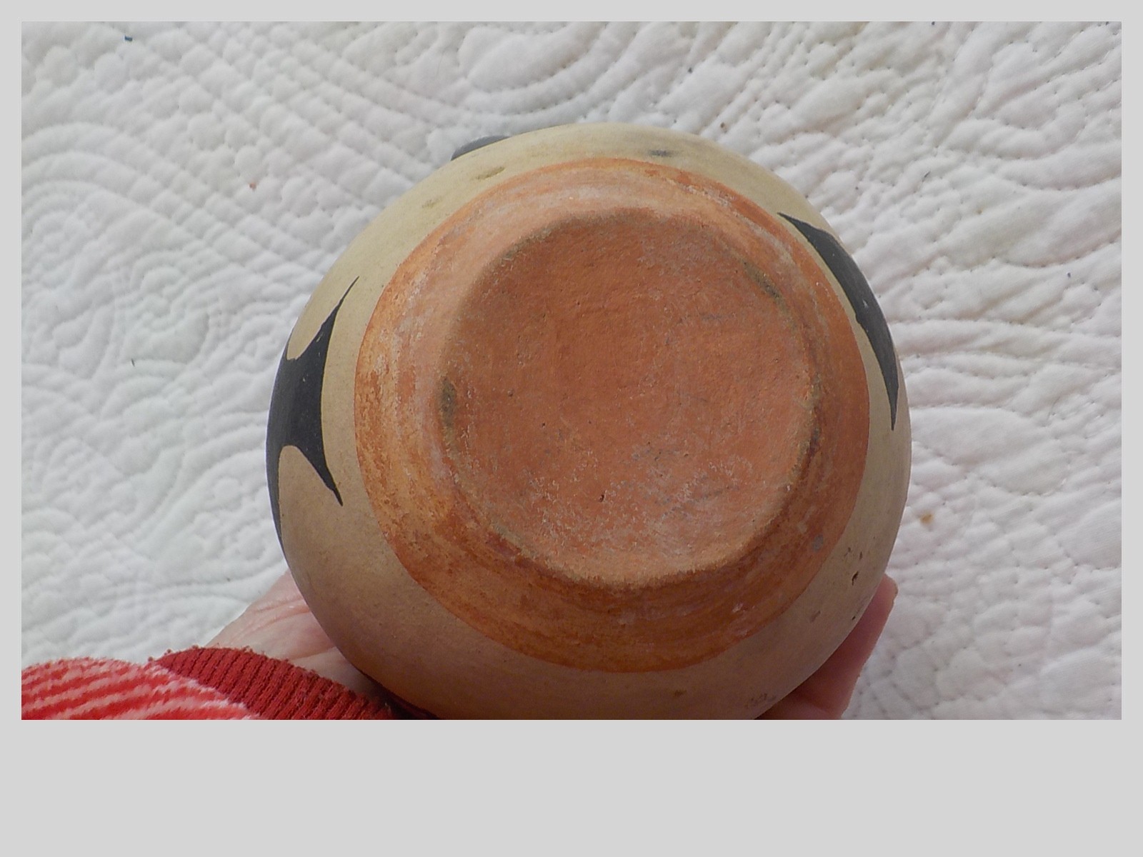 antique SANTO DOMINGO POTTERY PITCHER 5.25" chip