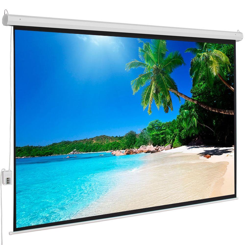 100" 4:3 Material Electric Adjustable Motorized Indoor Projector Screen + Remote