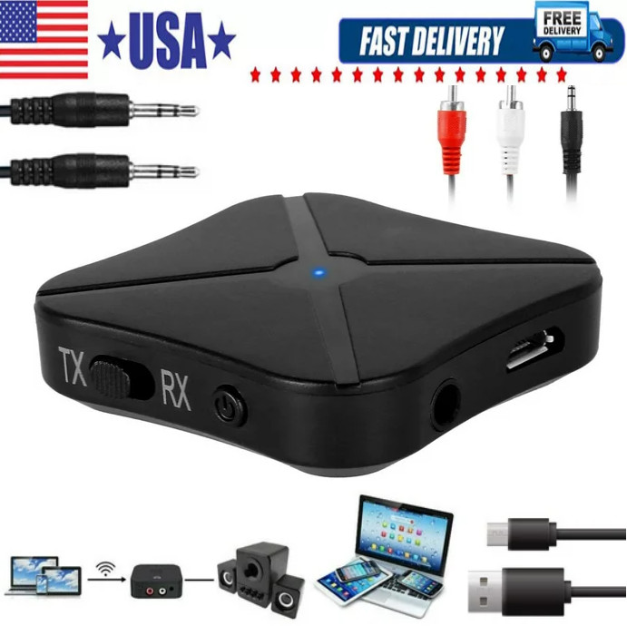 2in1Bluetooth Transmitter Receiver Wireless Adapter TV Home Stereo A2DPAudio LOT