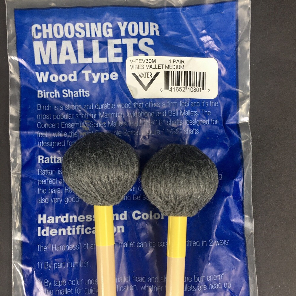 Vibraphone Mallets Yarn Wound Medium Vater V-FEV30M