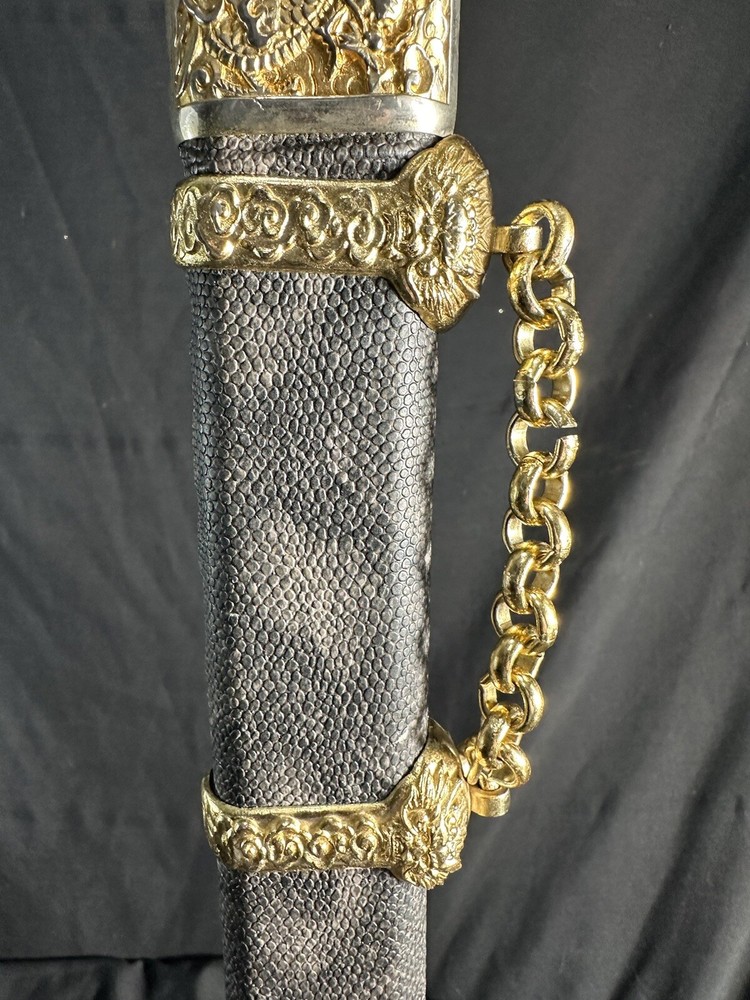 Executioner's Sword 2 Hands Short Blade Snakeskin Scabbard Taiwan