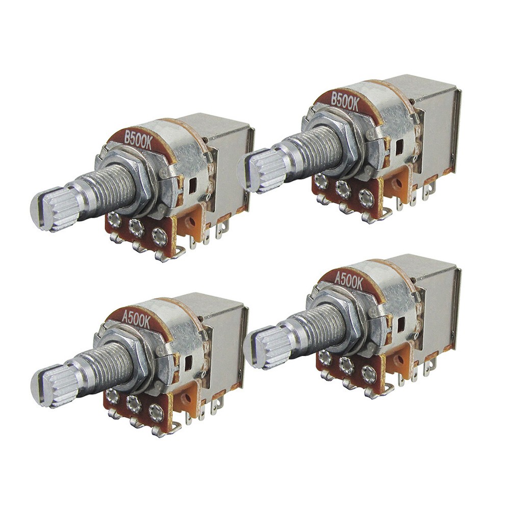 2 A500K 2 B500K Push Pull Guitar Potentiometers Pots 18mm Long Split Shaft