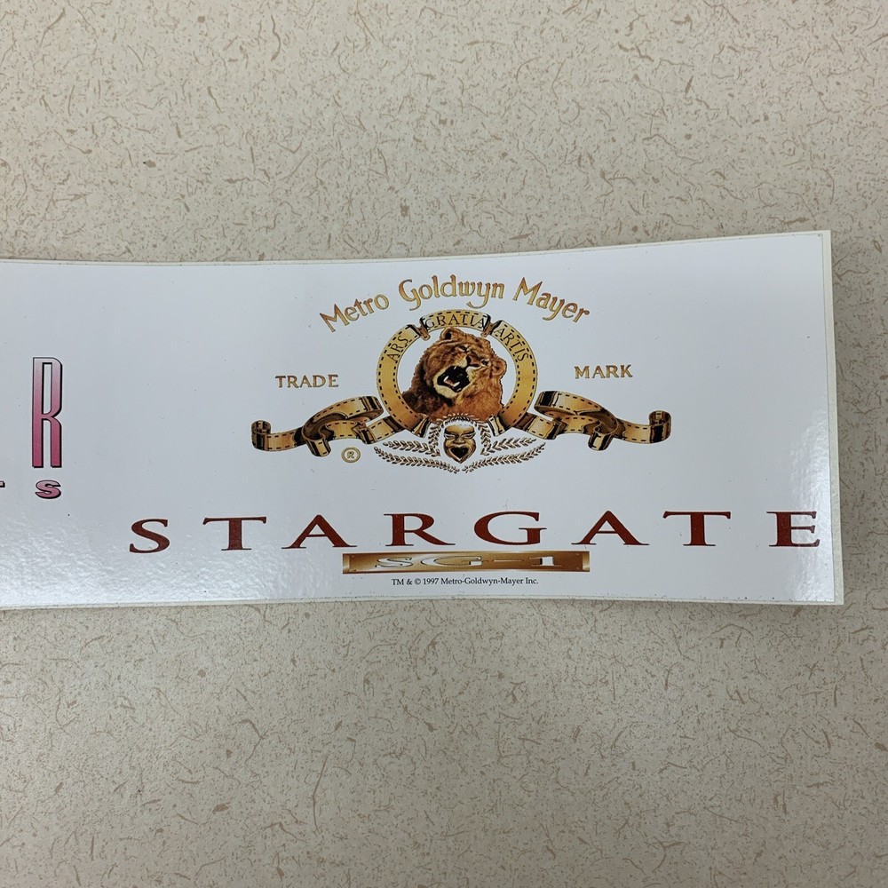 The OUTER limits Sticker MGM Stargate SG-1 New 9”x3”