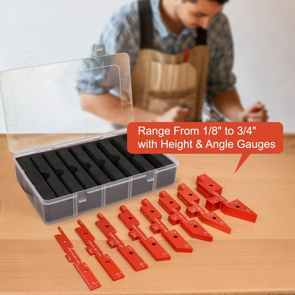 Router Setup Bars Precision Aluminum Positioning Blocks Table Saw Tool 8 PCS