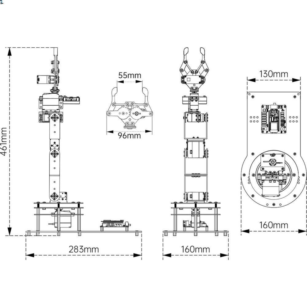 Robotic Arm Kit 6DOF Programming Robot Arm with 6 Servos, Handle, Mechanical ...