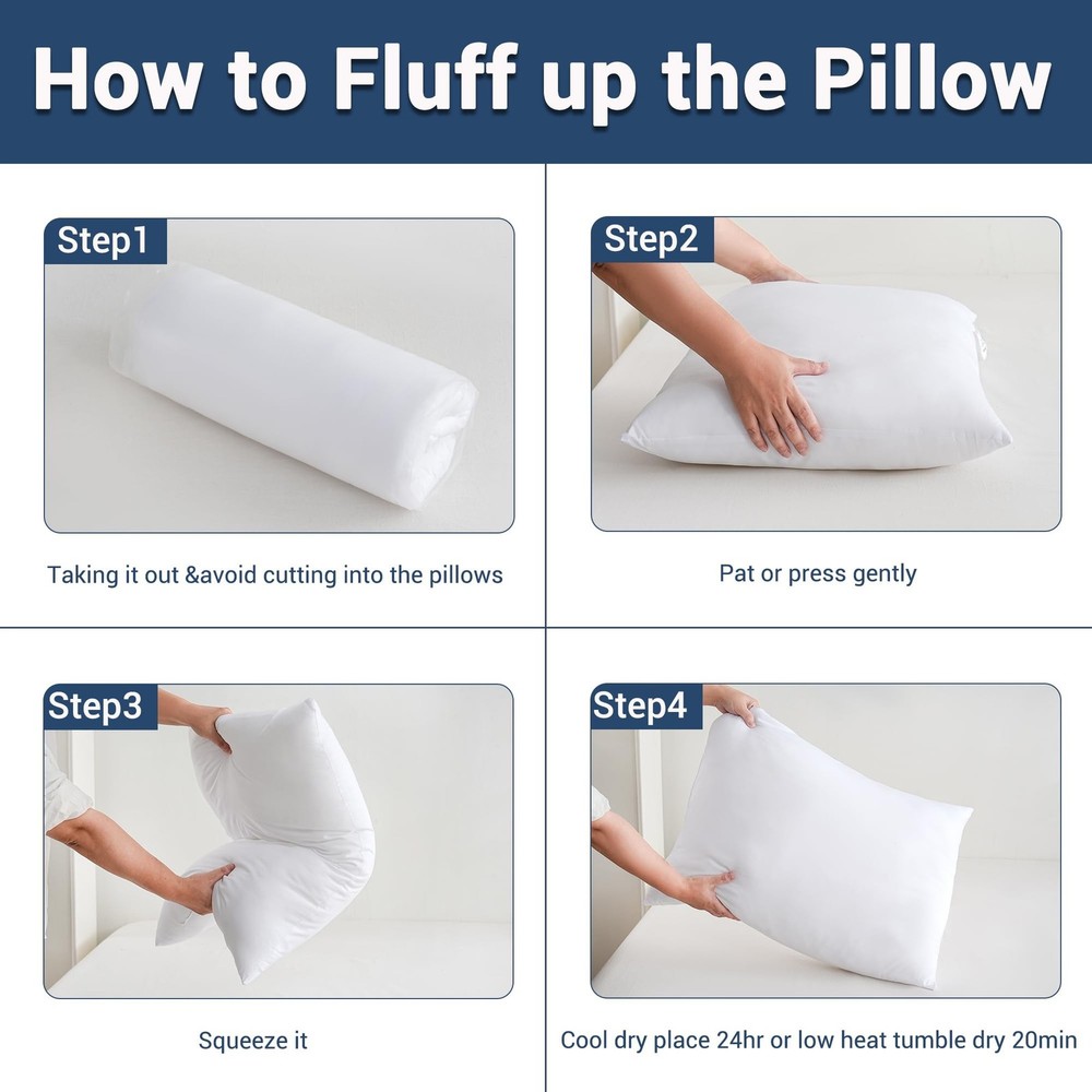 CULVE Bed Pillows Standard Size Set of 4 Pack for Sleeping- Medium Support 20...