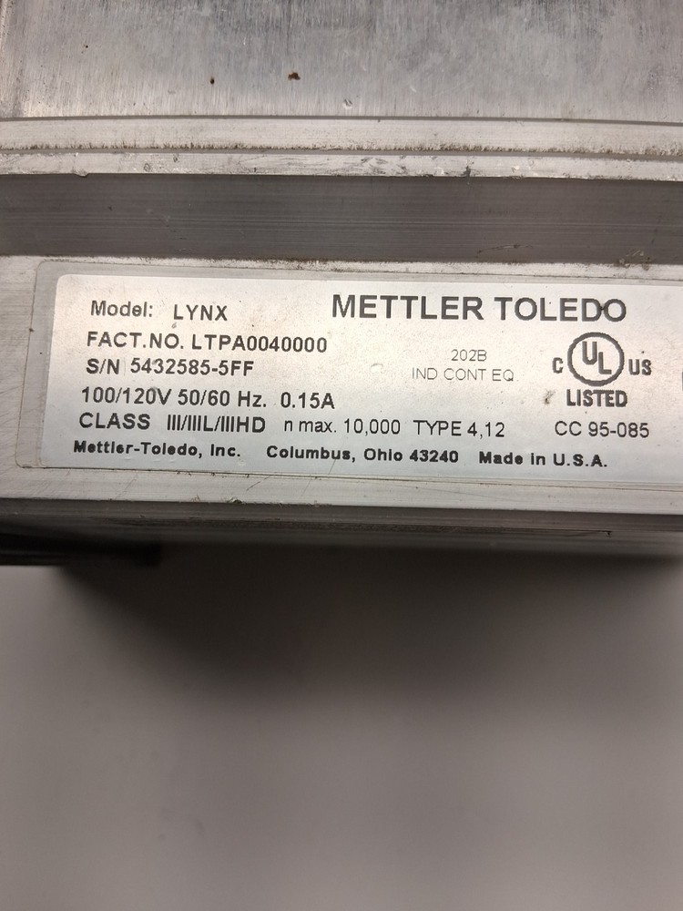 Mettler-Toledo LYNX Weight Indicator Missing Power Supply