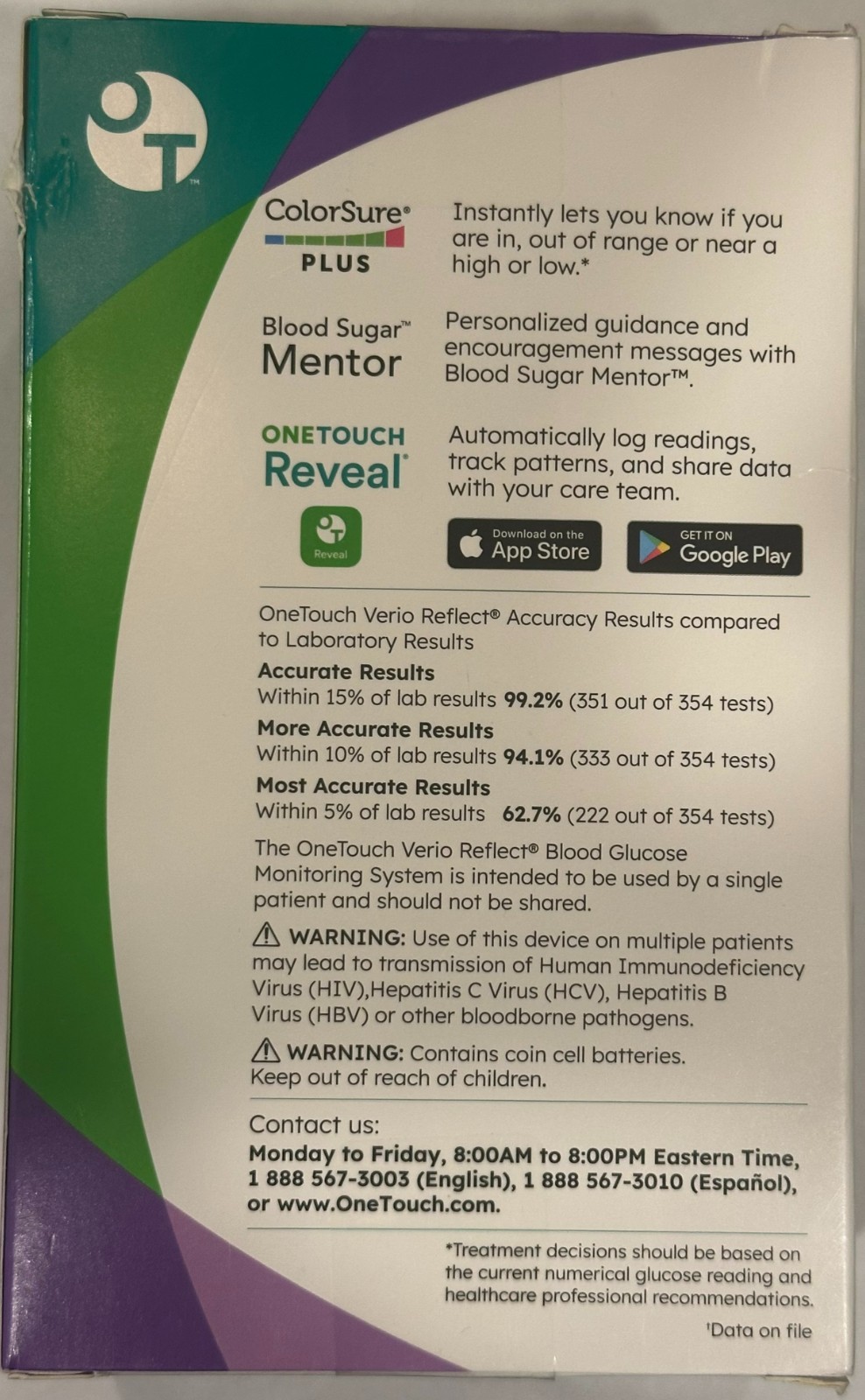 OneTouch Verio Reflect Meter Blood Glucose Monitoring Test Kit w/ 25 Strips NIB