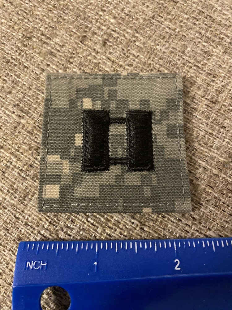 US Army Captain CPT O-3 Rank ACU Hook / Loop Pattern Military Patch INV6670