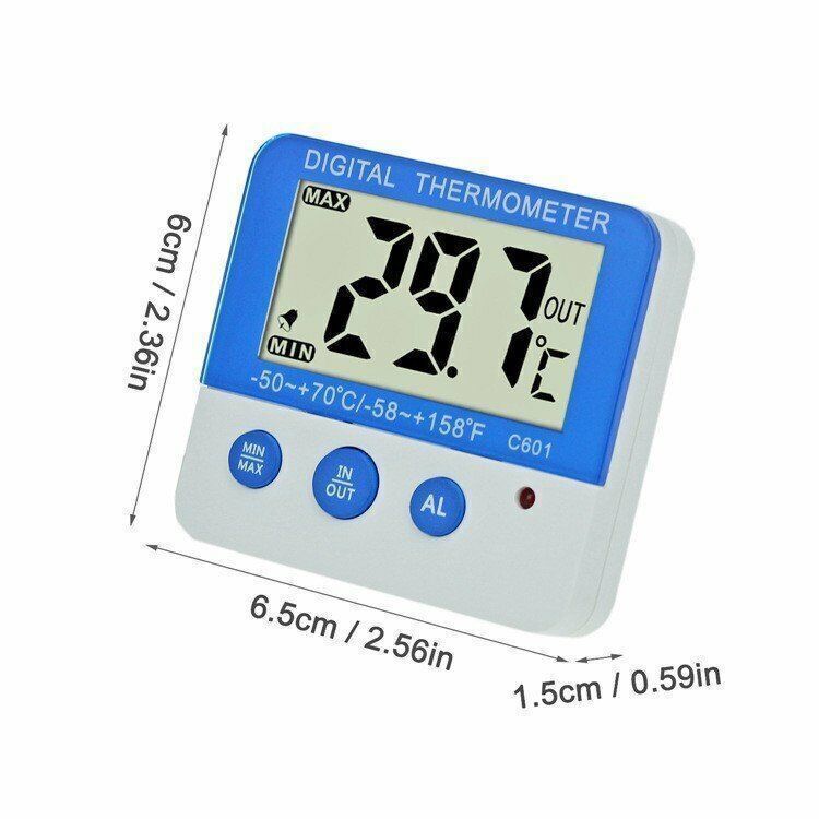 Digital Fridge Freezer Thermometer w/Temperature Alarm and Max Min Function ℃/℉