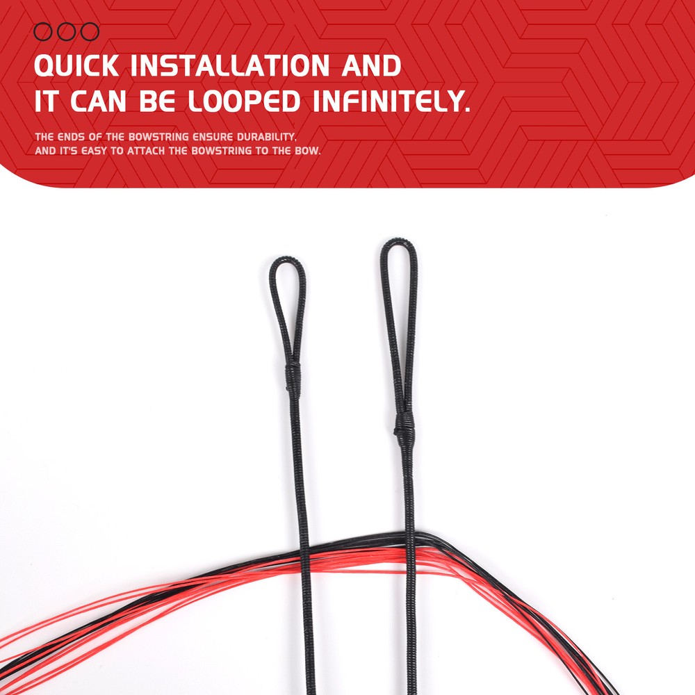 16 Stand Reverse bow Red & Black Bowstrings Bow Length 56-60"+2 copper buckle