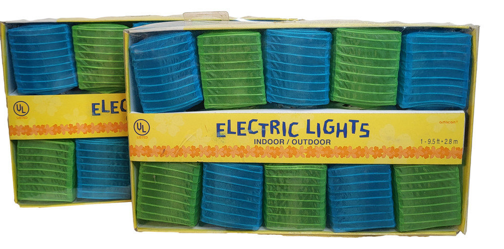 2-Pack Patio String Lights Multi Color 10 Light Sets Outdoor Decor Party Props