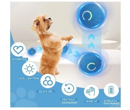 Smart Interactive Dog Toy Ball – USB Electronic Automatic Moving & Bouncing Pet.