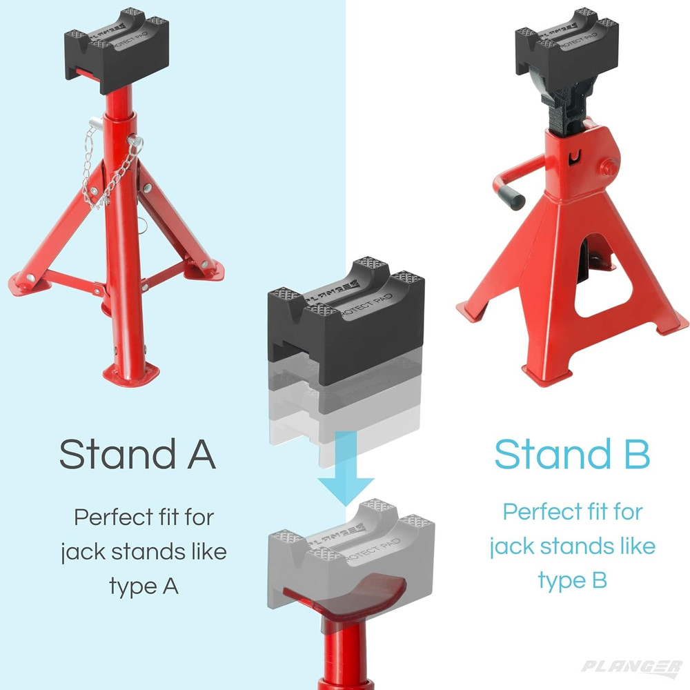 PLANGER® - Protect Pad –Rubber Axle Stand Pad – Protect Your Car When Jacking