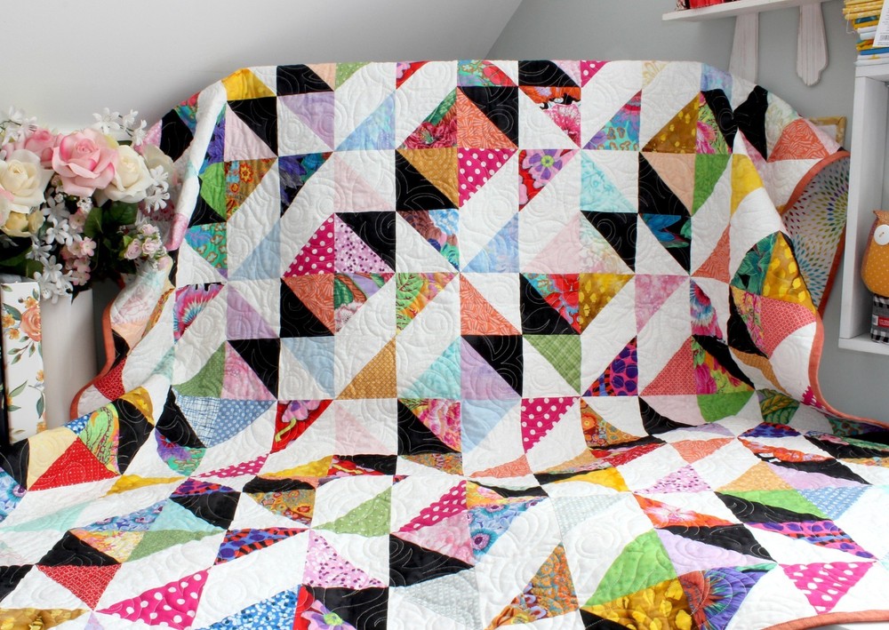 New Handmade Quilt / Throw ~ Hidden Pinwheels