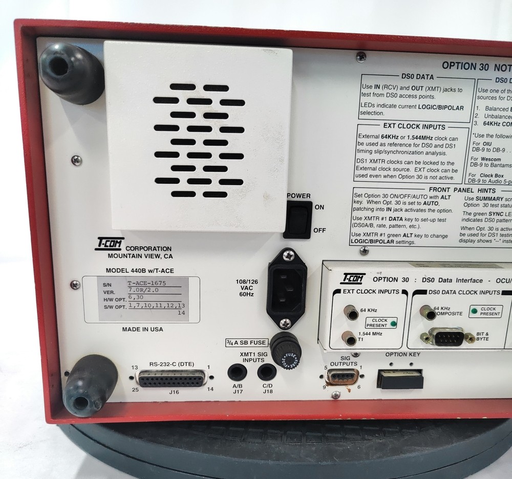 T-Com 440B T-ACE Digital Communication Test Set w/ 30 Data Interface & 7 SW Opt