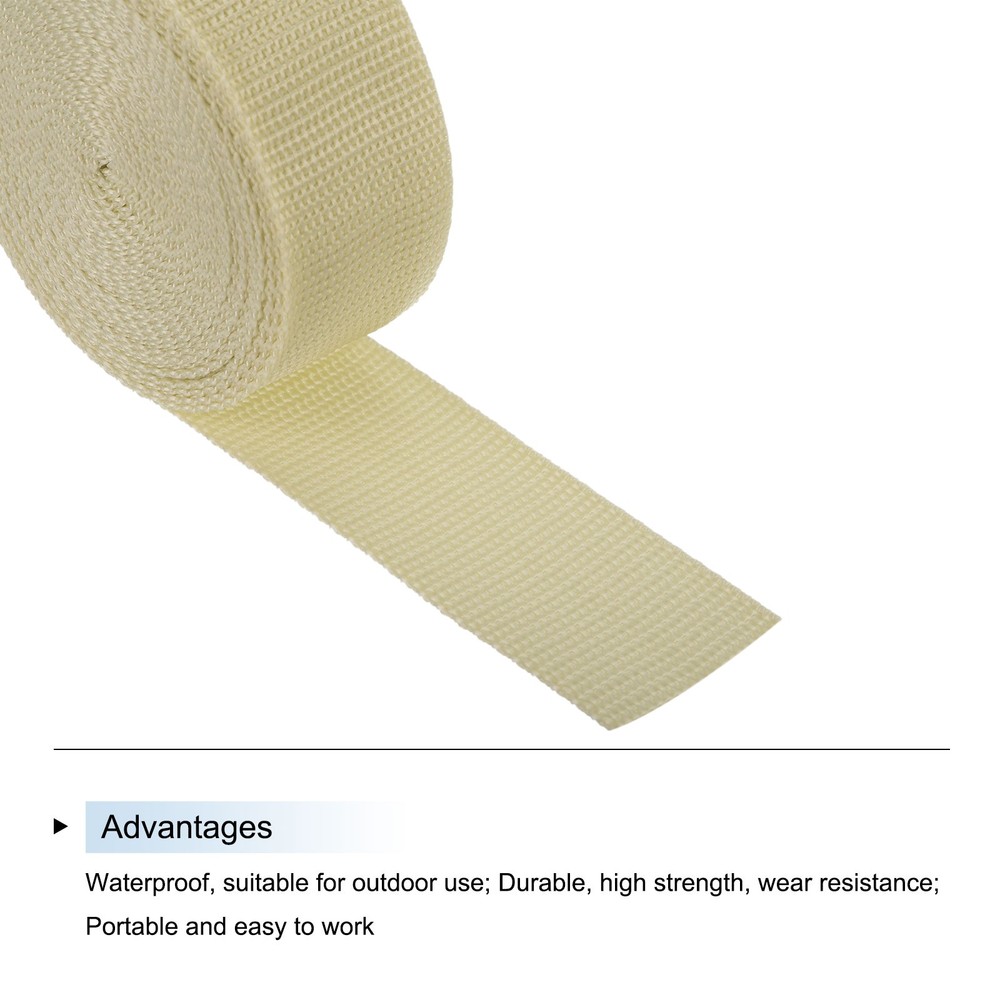 Lightweight Polypropylene Webbing Strap 3.8cm 5 Yard Light Khaki