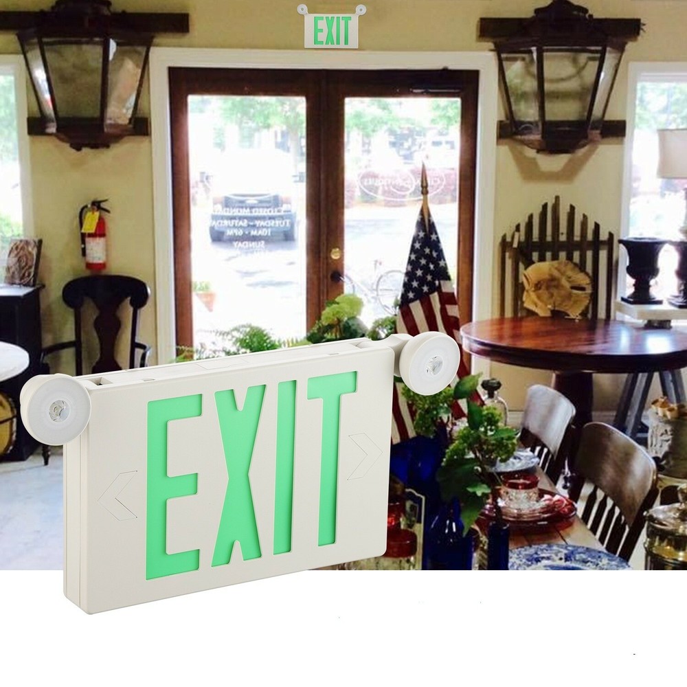 Spectsun 6 Packs Green LED Exit Signs & Emergency Lights Exit Sign Lighting.