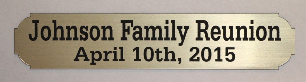 ENGRAVED NAMEPLATE FOR DISPLAY CASE PHOTO FRAME PLAQUE 1 X 4