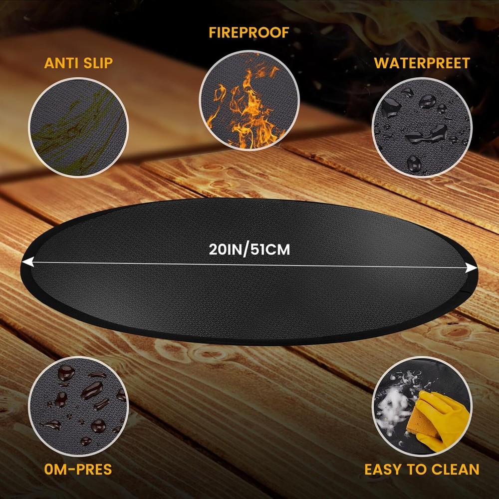 20 in Fire Pit Mat, 4 Layer Tabletop Fire Pit Mat