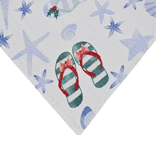 St Nicholas Square "Seas & Greetings" Ocean Beach Theme Holiday Table Runner NWT