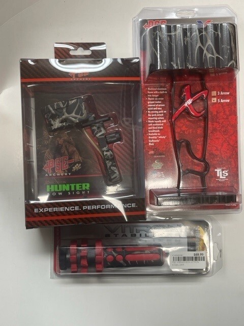 NEW PSE Skullworks PACKAGE (Includes 5 Pin Hunter Sight, Quiver, and Stabilizer)
