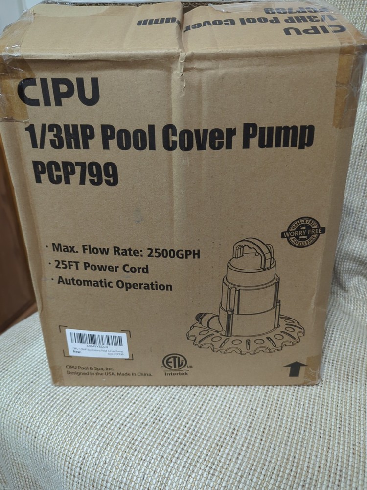 CIPU 1/3HP Pool Cover Drain Water Pump with Automatic Sensor Switch 2520GPH High