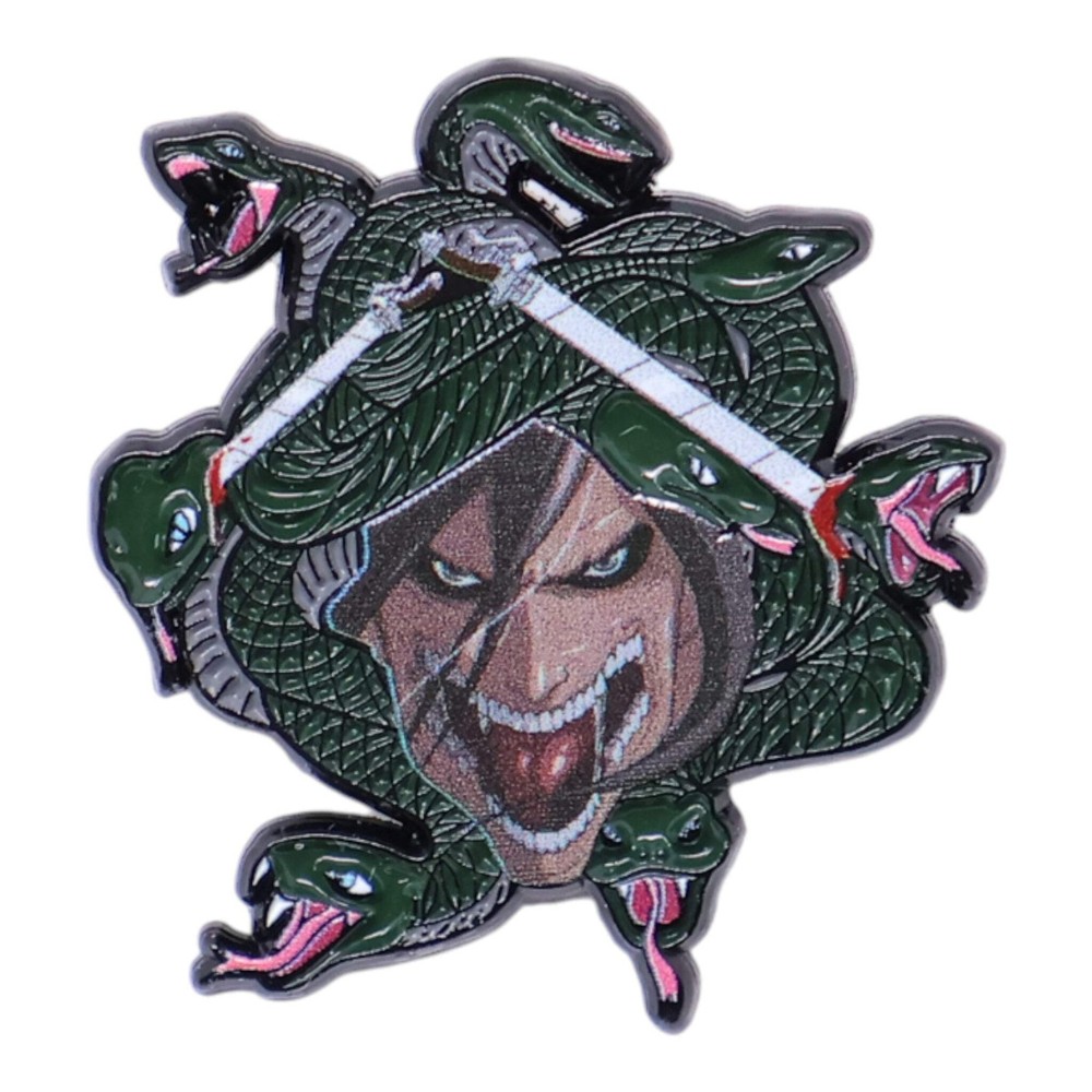 Various Snake Wrapped Characters Graphic Pin