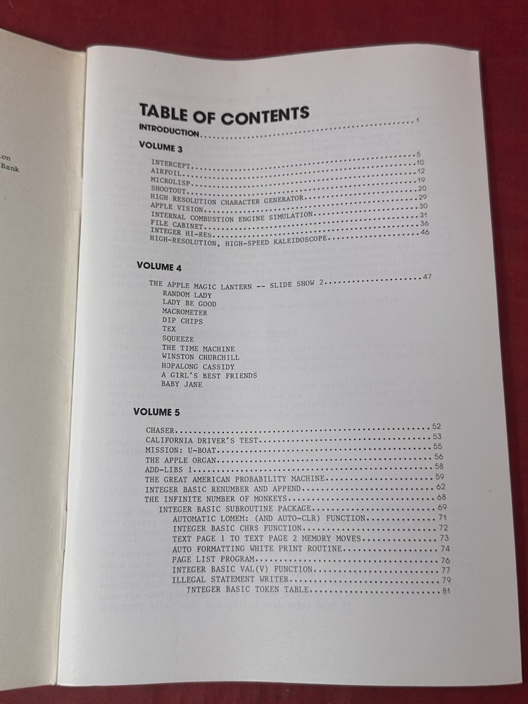 1978 Apple Software Bank Contributed Programs Vol 3-5 Bonus Issue Vintage Book