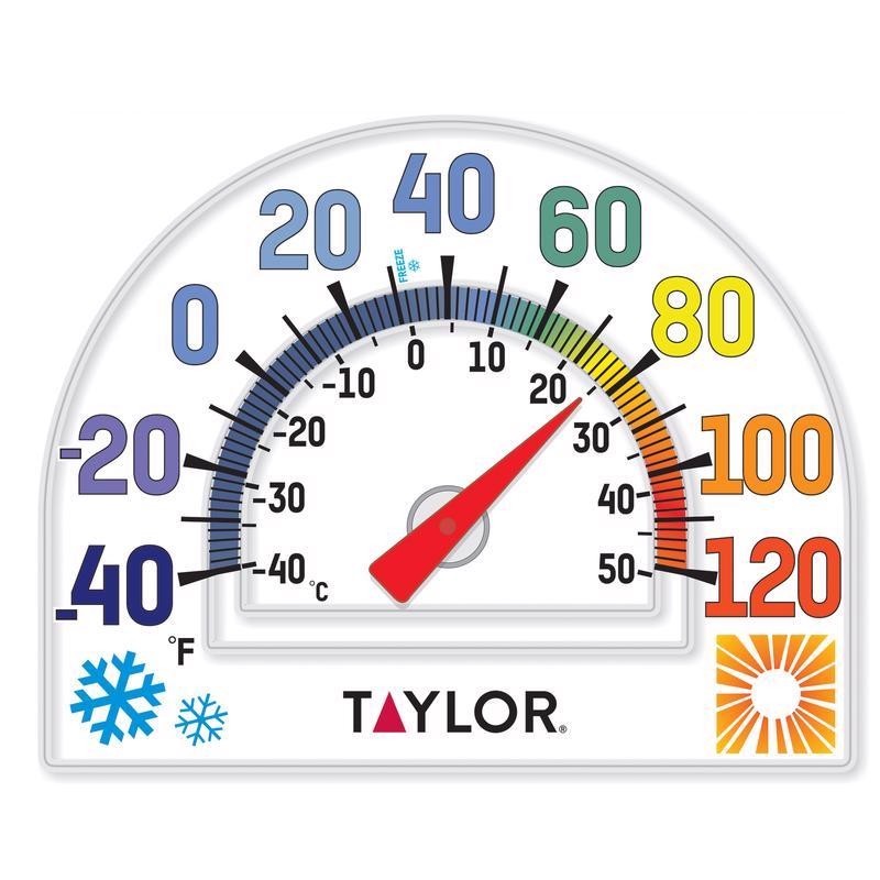 Taylor Window Cling Dial Thermometer Plastic Clear 7 in. #5323 NEW
