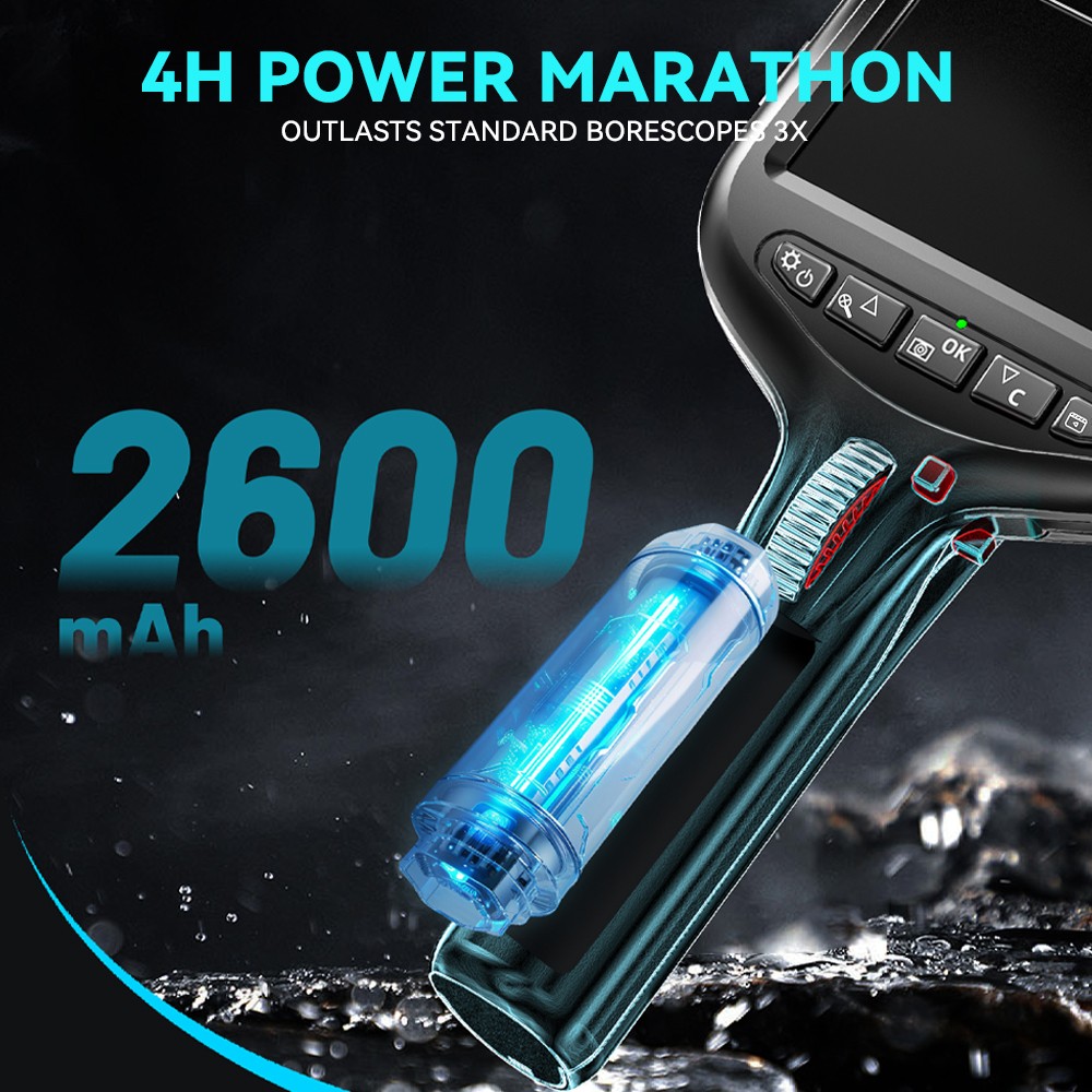 SCOPIX 10ft Tube 2-Way 360° Inspection Camera Articulating Borescope Semi Rigid