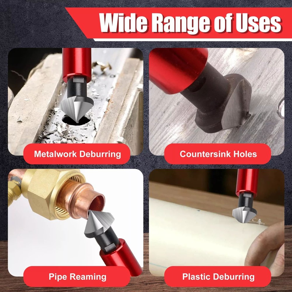 Deburring Tool Countersink Hand Reamer with 10PC Extra Blades Kit for Metal