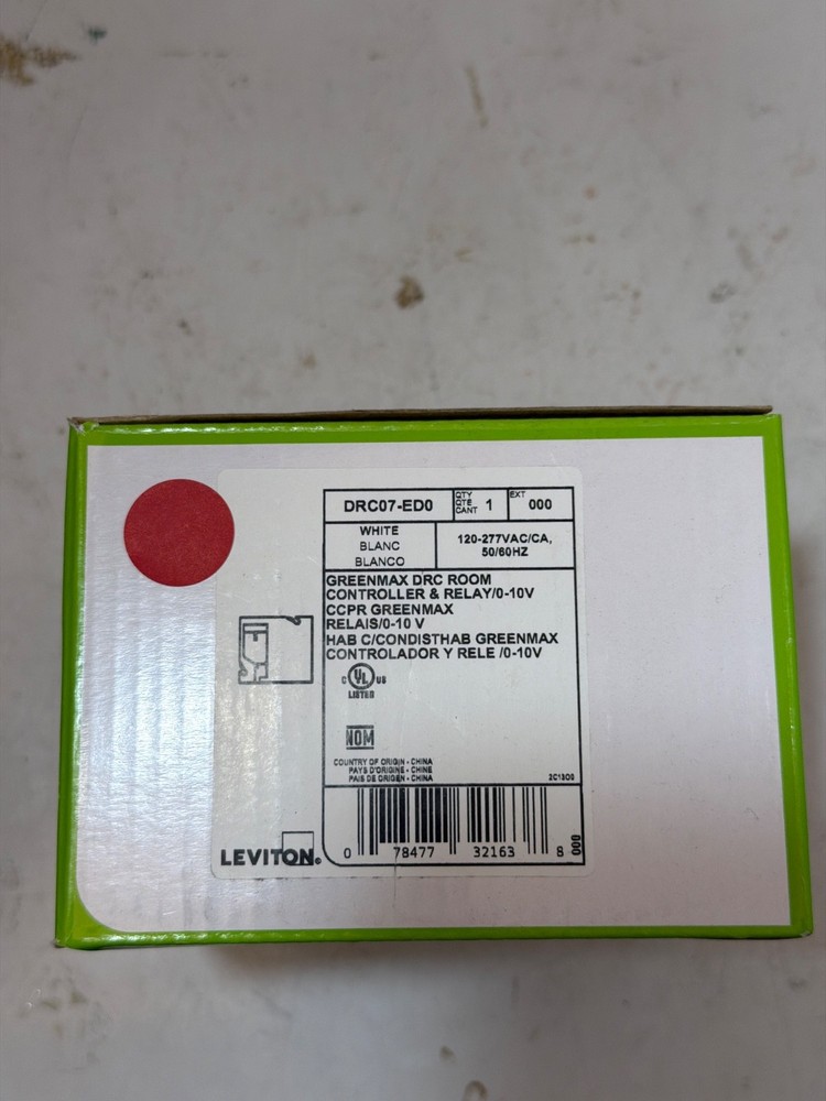Leviton Greenmax DRC07-ED0 Room Controller & Relay 120-277V AC White