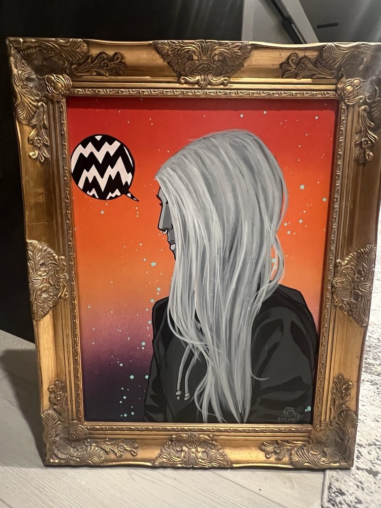 TEN HUNDRED Original Painting “Static Peach”