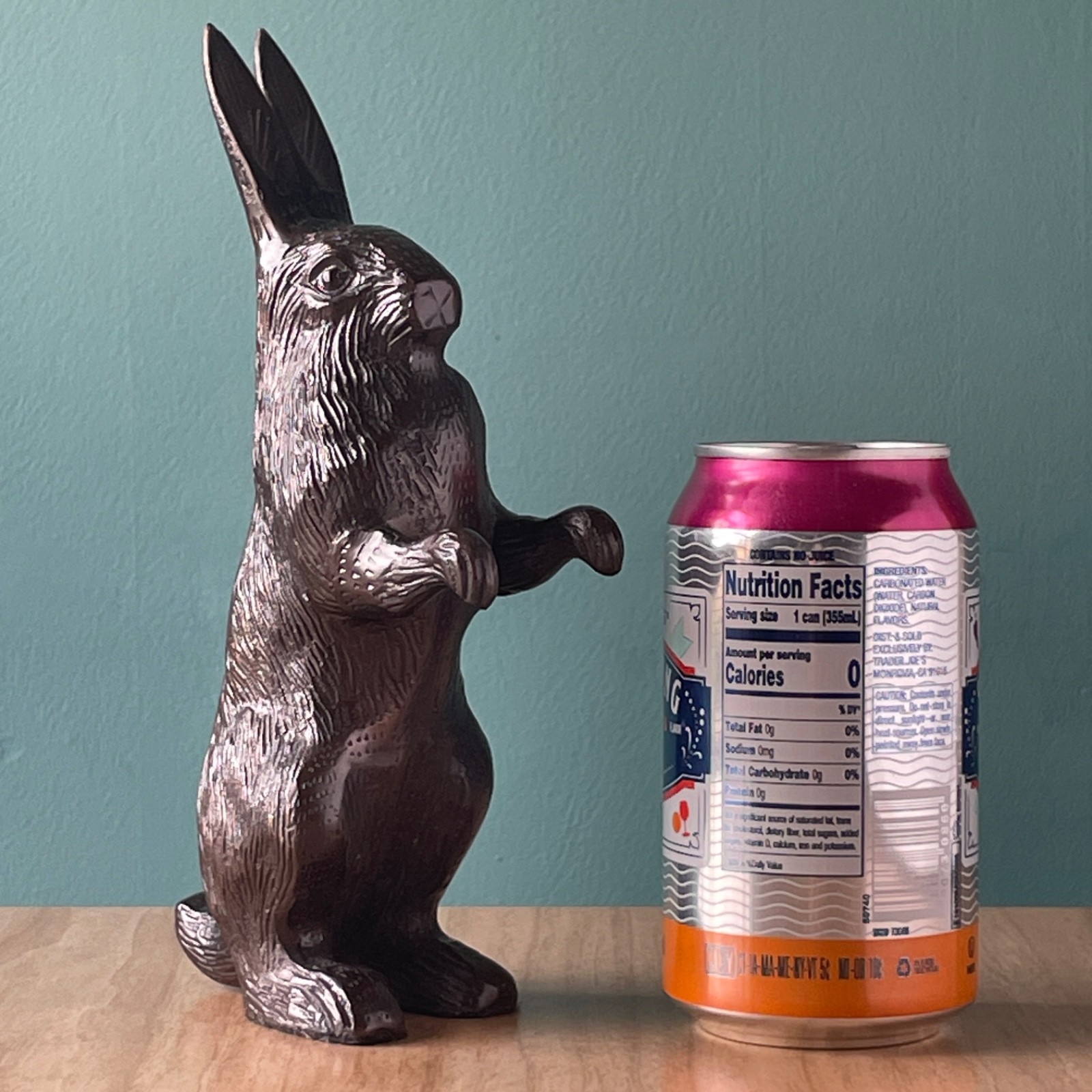 Vintage Bronze Tone Standing Rabbit Figurine Sculpture Heavy EASTER BUNNY