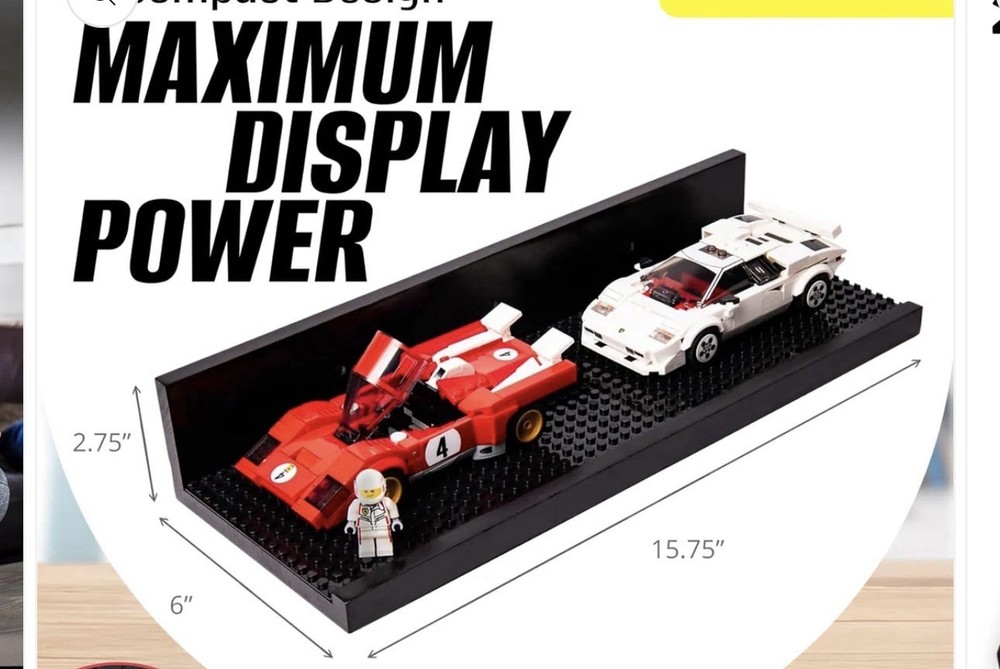 🔥 BrickMaster 16 Inch Building Block Shelf  2 Pack ⭐️Small Scratch Lego Display