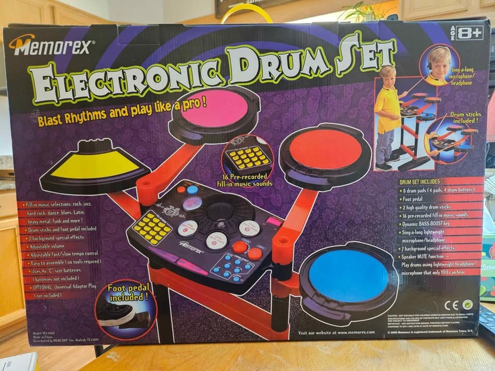 New - Memorex Electronic Drum Set - 8 pads