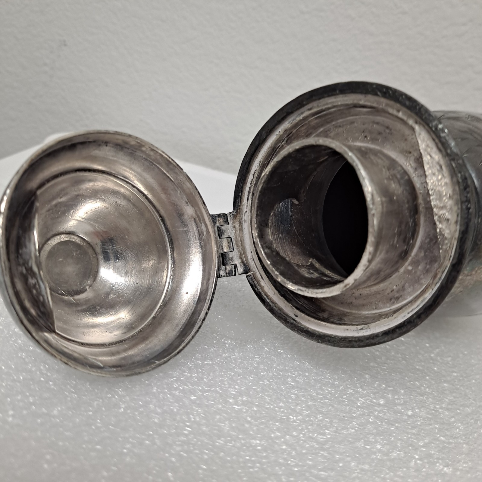 ANTIQUE 1898 VINTAGE QUADRUPLE SILVER PLATED SYRUP PITCHER BY JAMES W. TUFTS