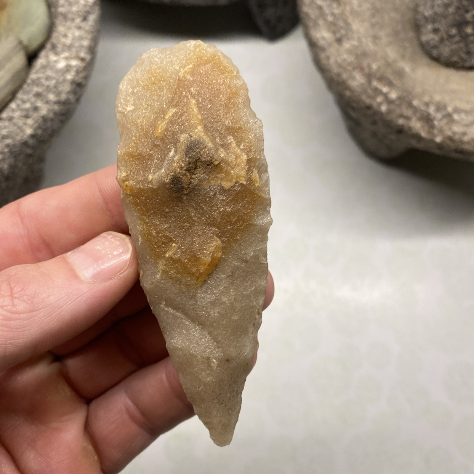 MLC s8234 Hixton 3 3/4” Archaic Knife Blade Arrowhead Wisconsin Stone Artifact