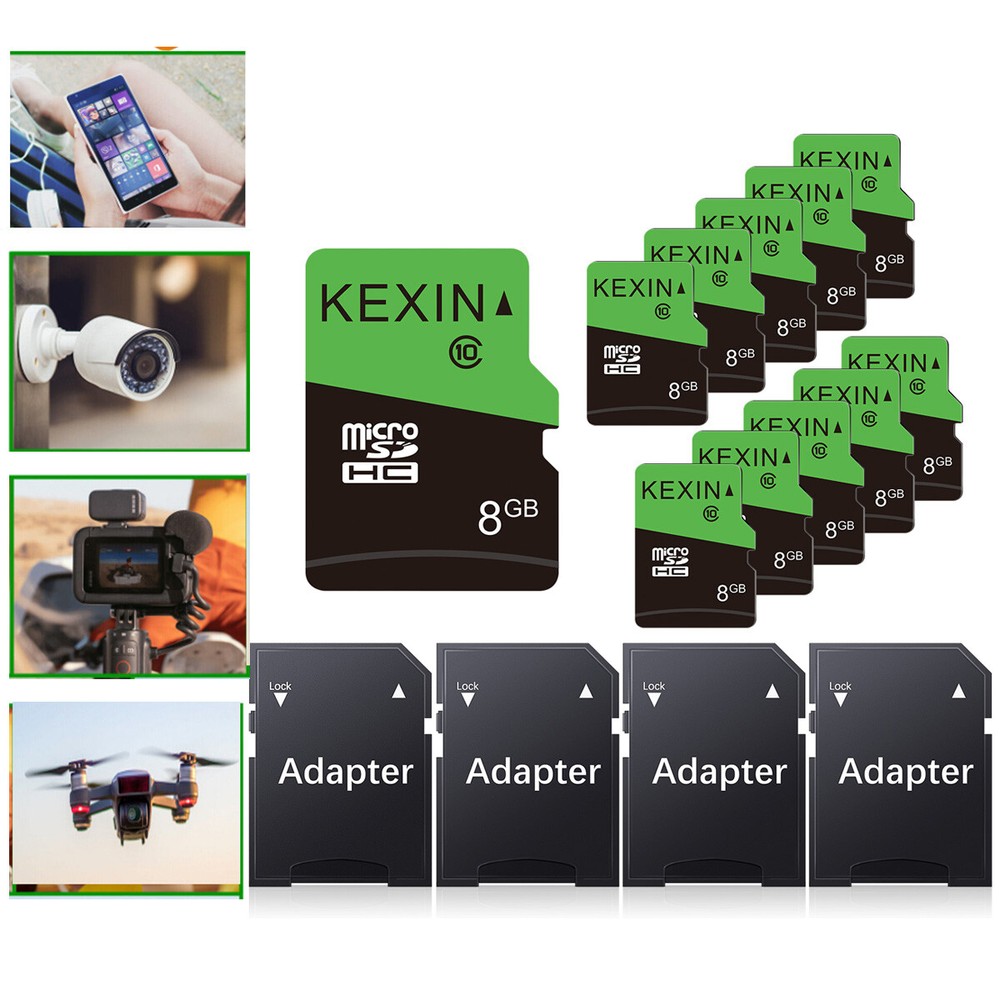 8GB Micro SD Card 30 Pack microSDHC C10 U1 Memory Card with SD Adapter