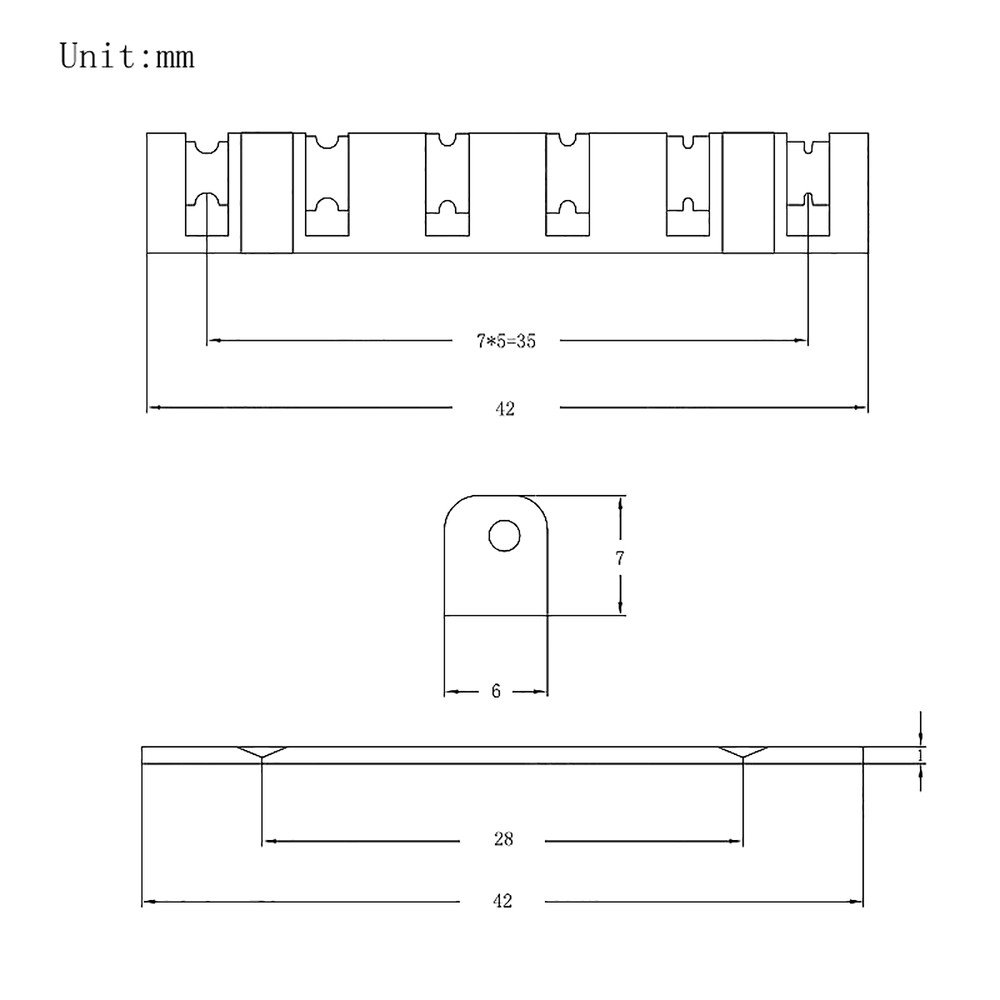 6 String Roller Guitar Nut 42mm Split Regulation Adjustable Height Brass Nut