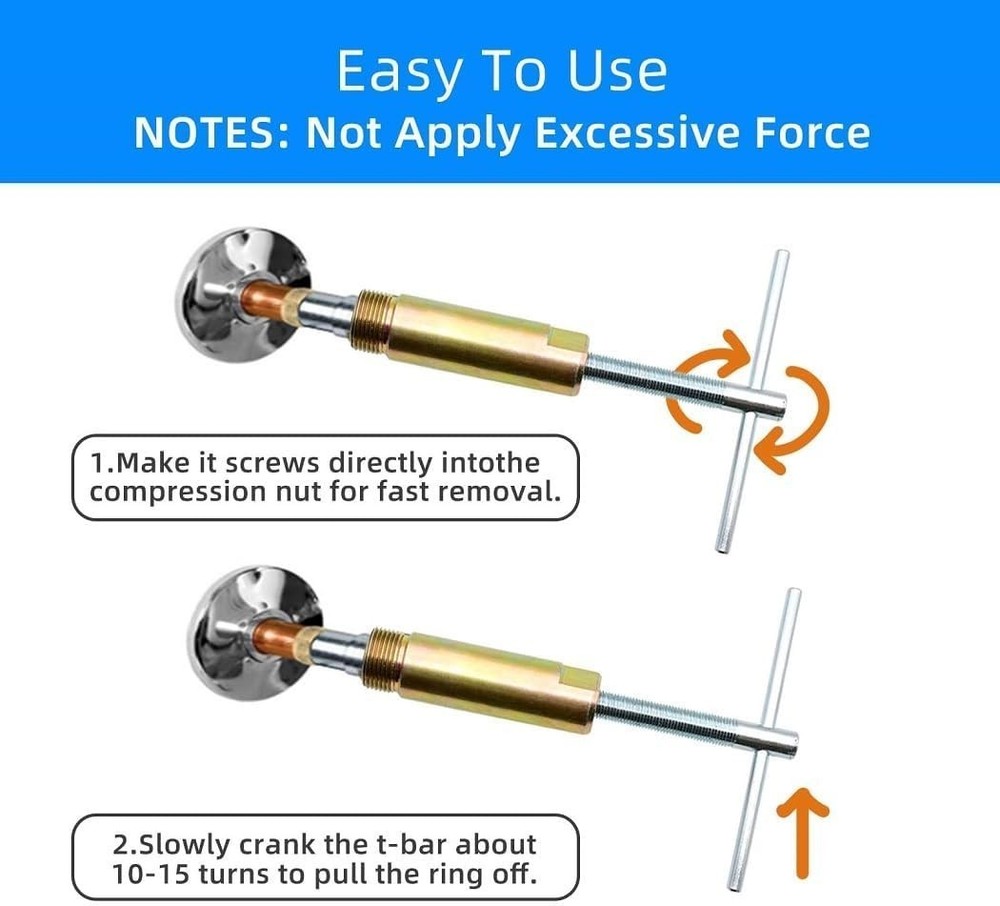 Compression Sleeve Puller Remove Tool Nut & Ferrule of Pipe 03943 Sleeve Remover
